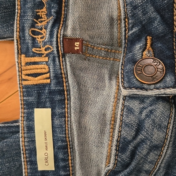 Kut From The Kloth Carlo Mid Rise Ankle Skinny Raw Hem Jeans Size 14 - Picture 5 of 11